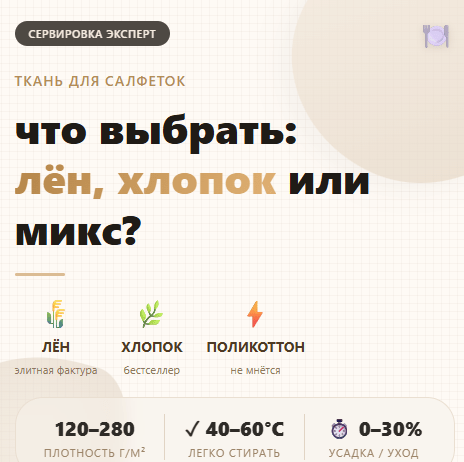 Из какой ткани делают салфетки